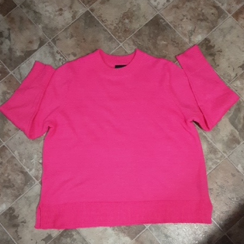 Lane Bryant Bright Pink Crew Neck Sweater